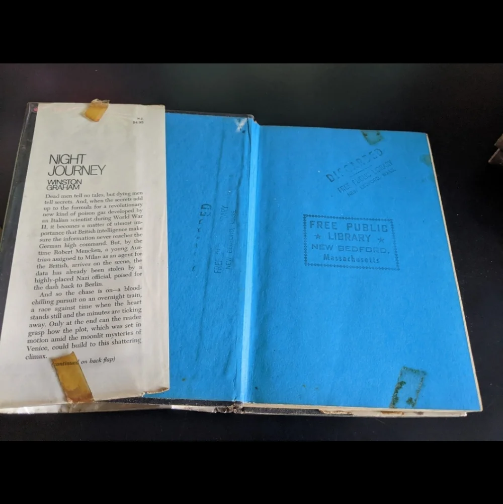 1968 Hardcover Night Journey By Winston Graham